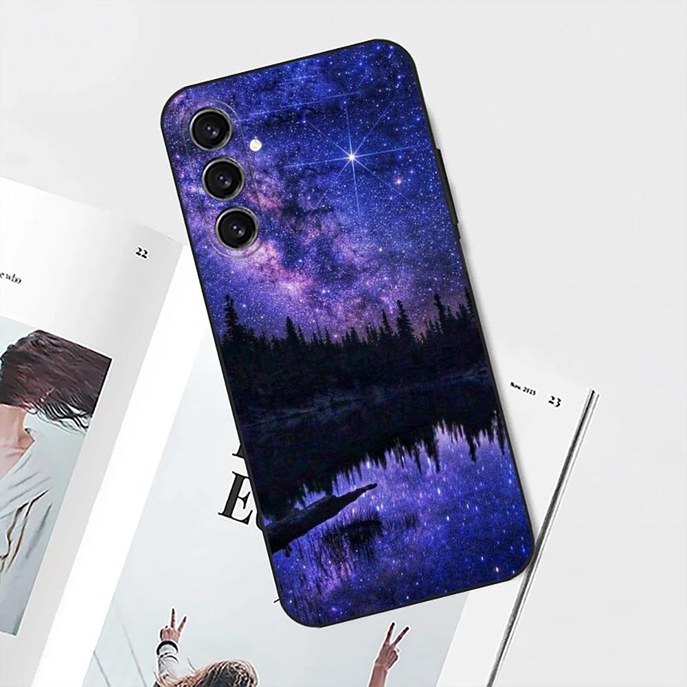 Чехол для телефона 'Ночная Галактика Звездное Небо Космос' для Samsung S25, S24, S21, S22, S23, S30, Ultra, S20, Plus, Fe, Lite, Note, 10 Черный Мягкий
