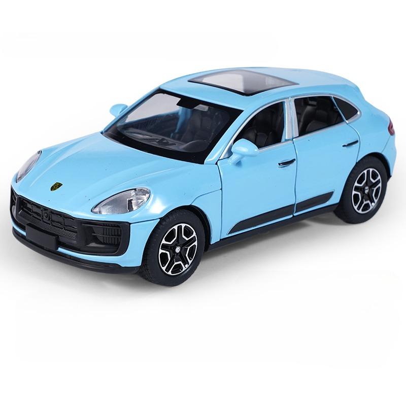 1/32 Porsche Macan T SUV Модель автомобиля из цинкового сплава, литая игрушка-симулятор со звуком и светом, коллекционная, украшает подарок на день рождения мальчика