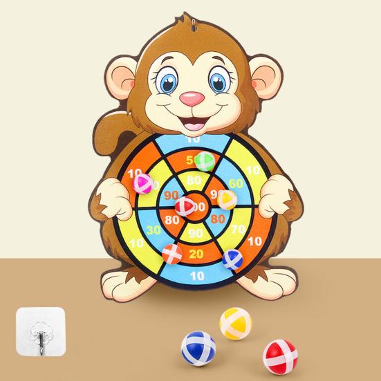 Animal Dart Board for Kids Safe Sticky Ball Indoor Outdoor Fun Coordination Concentration Game Family Party Toy Gift