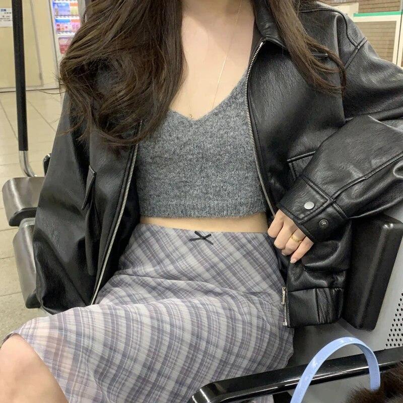 Harajuku шикарная весенняя элегантная длинная юбка женская французская клетчатая ретро трапециевидная одежда женская винтажная повседневная юбка-миди с высокой талией