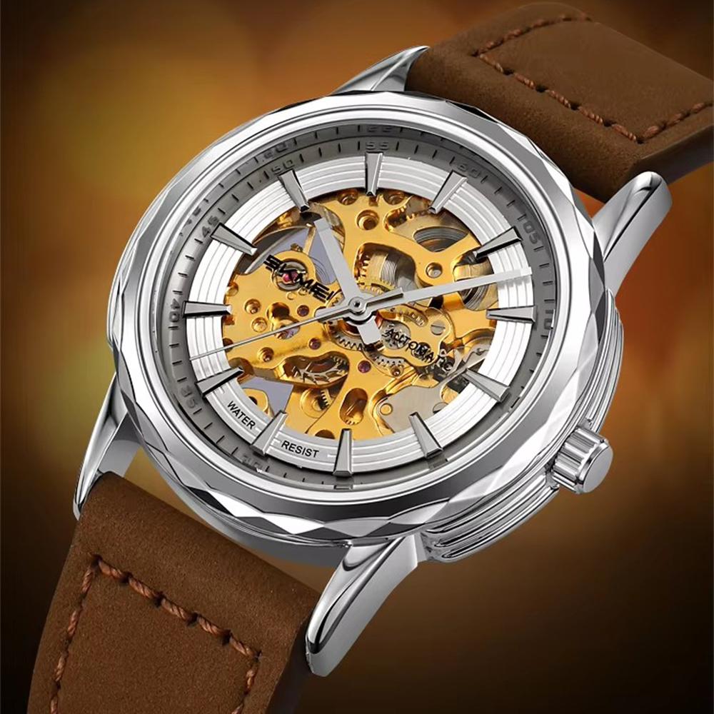 Steel Strip Men's Watches Fully Transparent Dial Automatic Mechanical Watch Waterproof Hardlex Mirror Surface