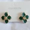 New In Enamel Flower Stud Earrings for Women Irregular Glaze Korean Fashion Floral Small Earrings Trendy New Jewelry