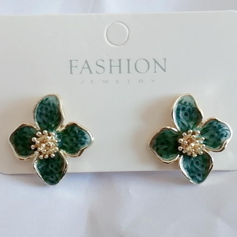 New In Enamel Flower Stud Earrings for Women Irregular Glaze Korean Fashion Floral Small Earrings Trendy New Jewelry