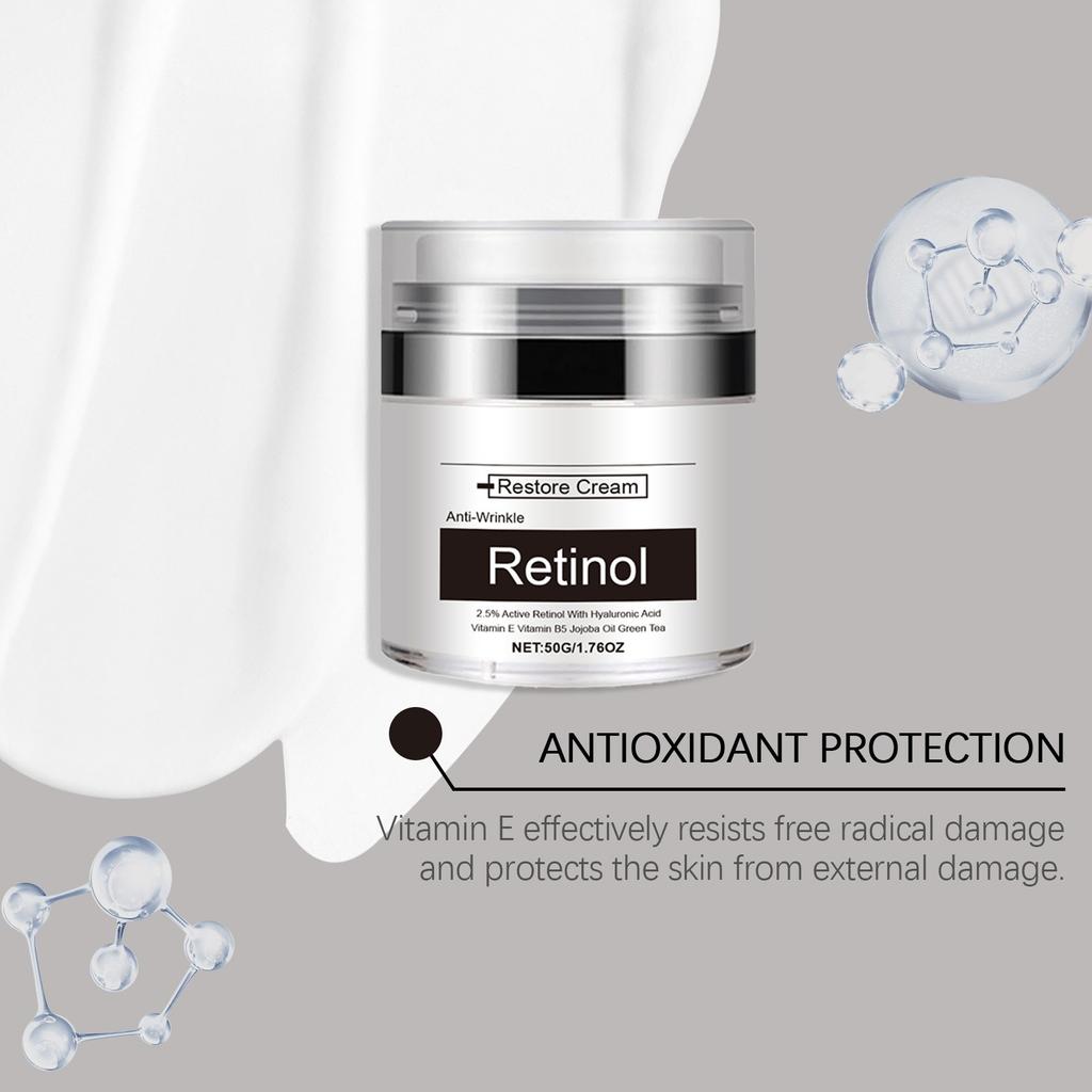 Крем для ухода за кожей с ретинолом, осветляет мелкие морщины, увлажняет, смягчает и питает кожу