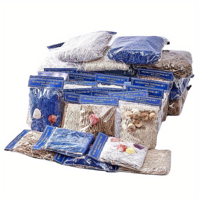 1Pc Mediterranean Decorative Fishing Net, Thick Cotton and Linen Rope Shell Net Background Wall Creative Photo Decorative Hanging Net