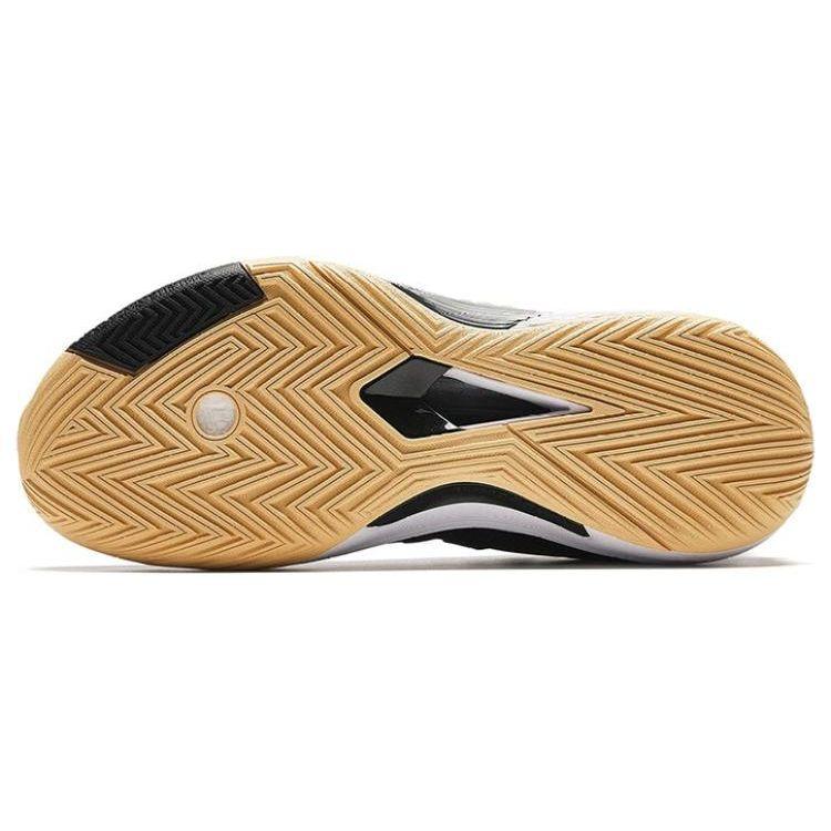 Anta Speed Battle 5 Round Toe Lace-Up Fabric Shock Absorbing Durable Mid-Top Basketball Shoes Men Sneakers Black 112341113-9