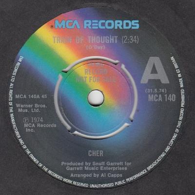 7-дюймовая пластинка CHER - Train Of Thought MCA140 MCA Records 1974 UK Рок Б/У