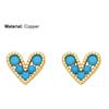 1 Pair Stud Earrings Heart Shape Cubic Zirconia Jewelry Sparkling Long Lasting