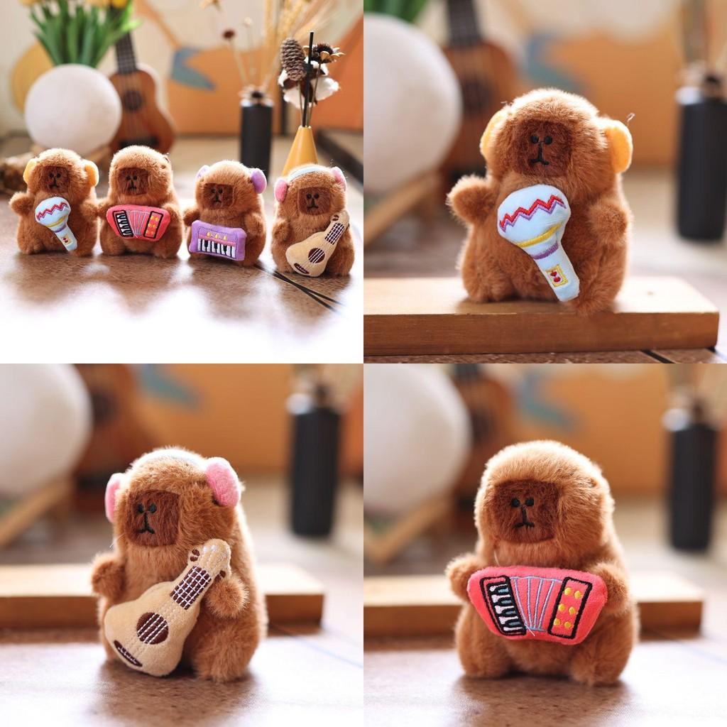 Plush Capybara Keychain With Music Design For Kids And Teens