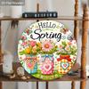 2D Flat Hanging Decorative Signs,interior Wall or Door Dec,garden Dec.,the Pattern Is Flowers and "HELLO Spring"sign,a Housewarming Gift for Friends