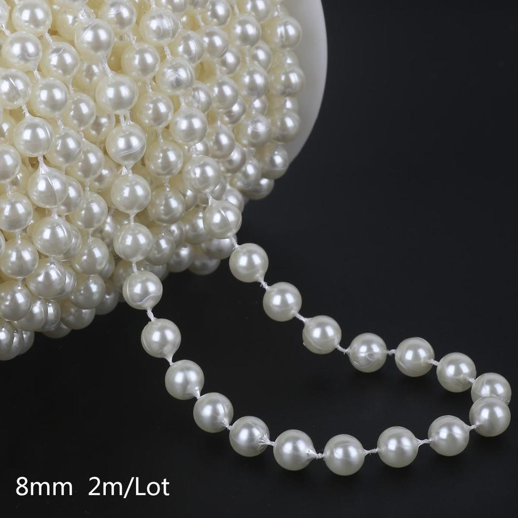 3-10mm ABS Pearl Beads Chain Garland Wedding Party Decoration DIY Craft Scrapbook Garment Decoration