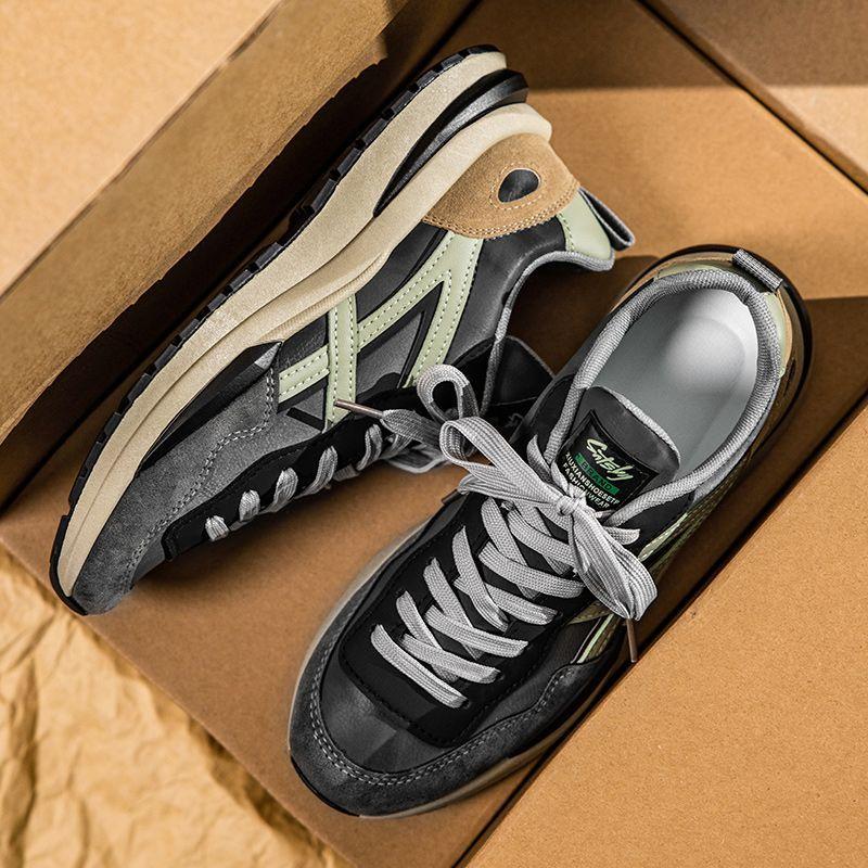 Trendy Peplum Casual Sports High Grade Men's Board Shoes Breathable Comfortable Non-slip Running Fitness Shock Absorbing Wear-resistant Sports Shoes