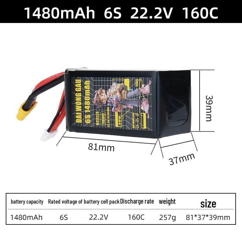 Qi Shao Big Yellow Dog 6S FPV Drone Lithium Battery