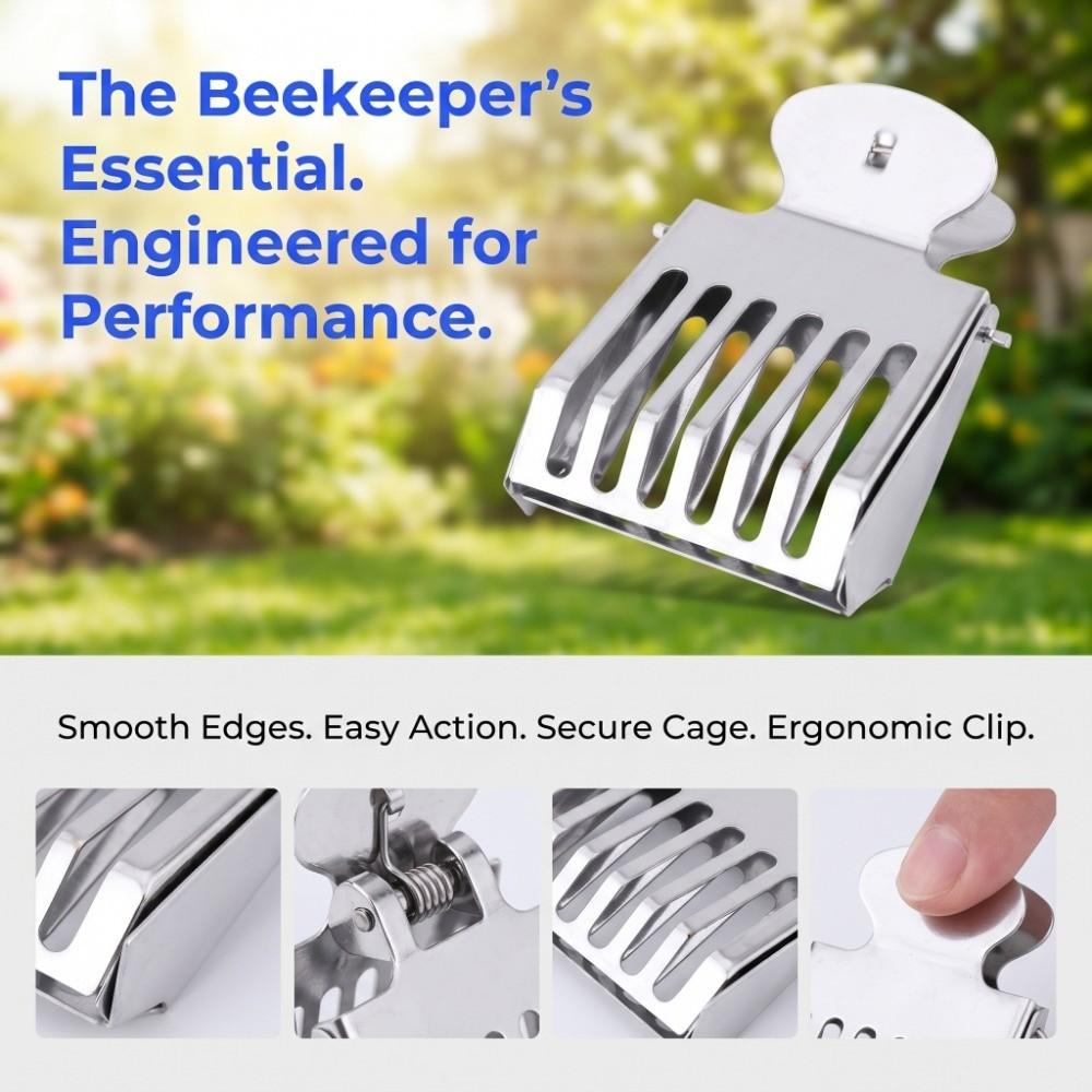 5pcs Durable Queen Bee Catcher Silver Queen Bee Cage Easy to Use Queen Bee Clip Apiculture