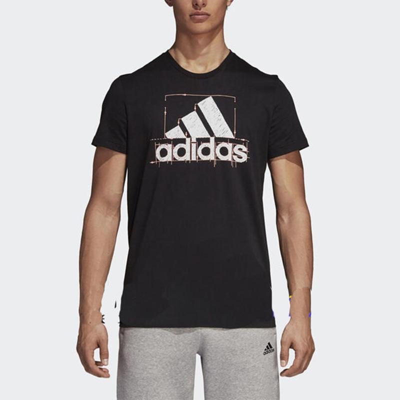 Adidas T Shirts Men's Gray Crew Neck Moderate Straight Fit DI0291
