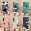 Чехол для Samsung A15 A35 S24 Ultra A55 S24 + Чехлы с милым узором космонавта Супер противоударные жидкие мягкие силиконовые чехлы для телефонов для Galaxy M15 F15 5G Capas