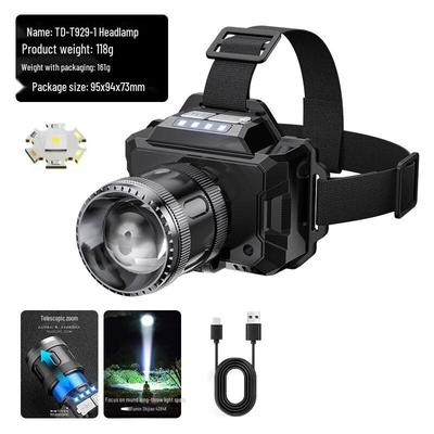 UOSU Налобный фонарь LED, перезаряжаемый от USB, для улицы