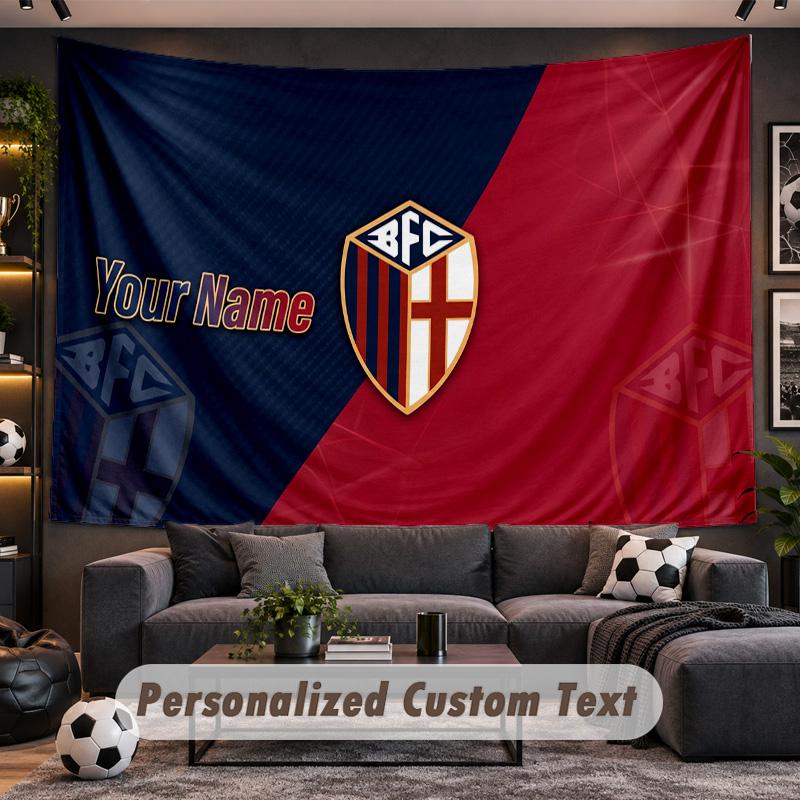 Bologna FC Personalized Tapestry Support Custom Name, Wall Art Home Decoration