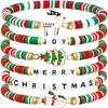 Рождественские браслеты 6 штук Ювелирные изделия из полимерной глины Счастливого Рождества для женщин, подростков, девочек, подарки