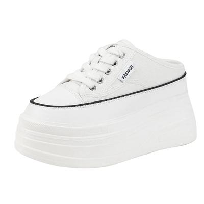 Мода 2025 Новые джинсовые туфли-шлепанцы на платформе для женщин, массивные кроссовки на шнуровке, повседневные удобные дышащие осенние туфли с закрытым носком, Zapatillas De Mujer