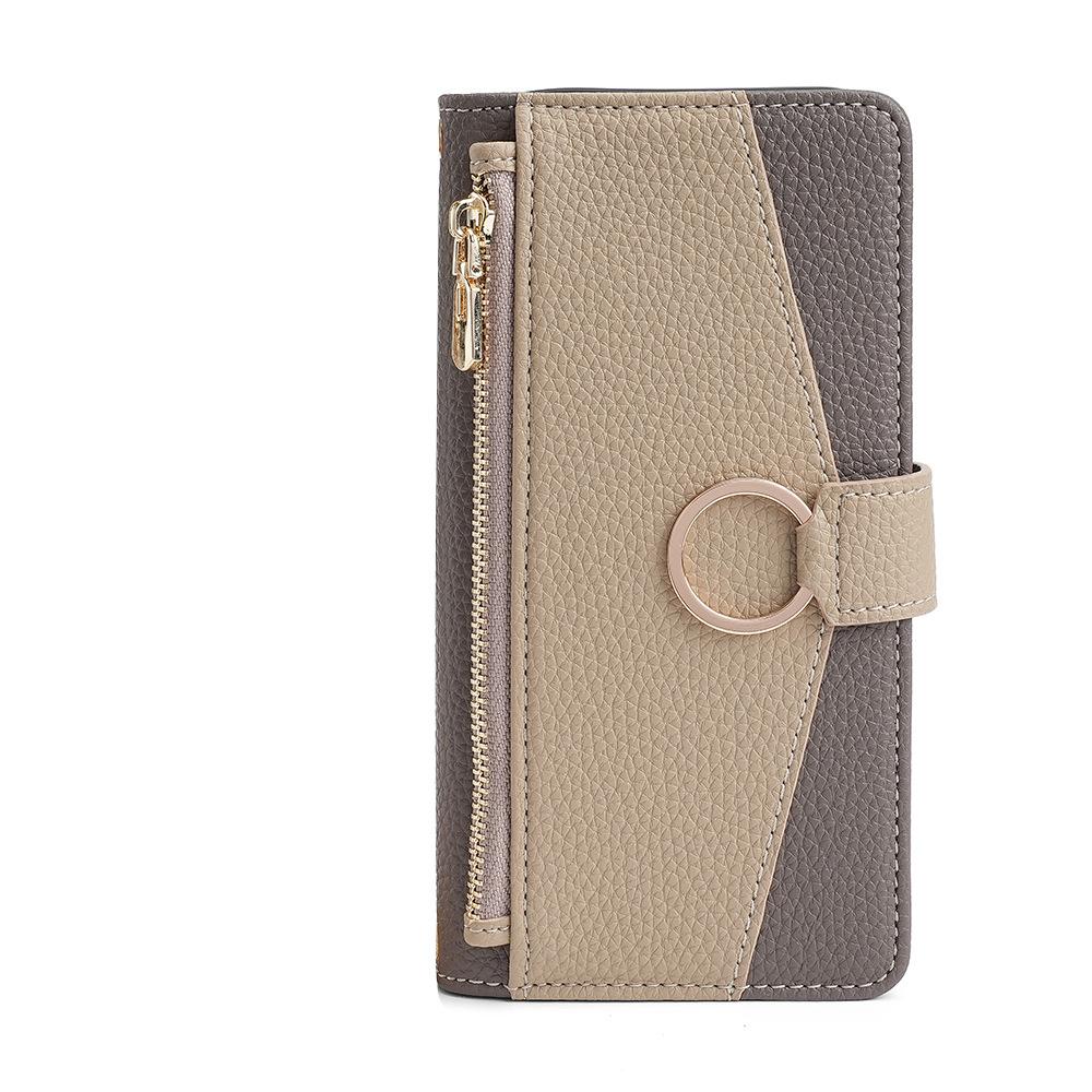 Magnetic Card Slot Mirror Leather Case for Iphone 16 Pro Max 16E 15 Plus 14 13 12 11 Long Hardware Chain Zipper Crossbody Wallet