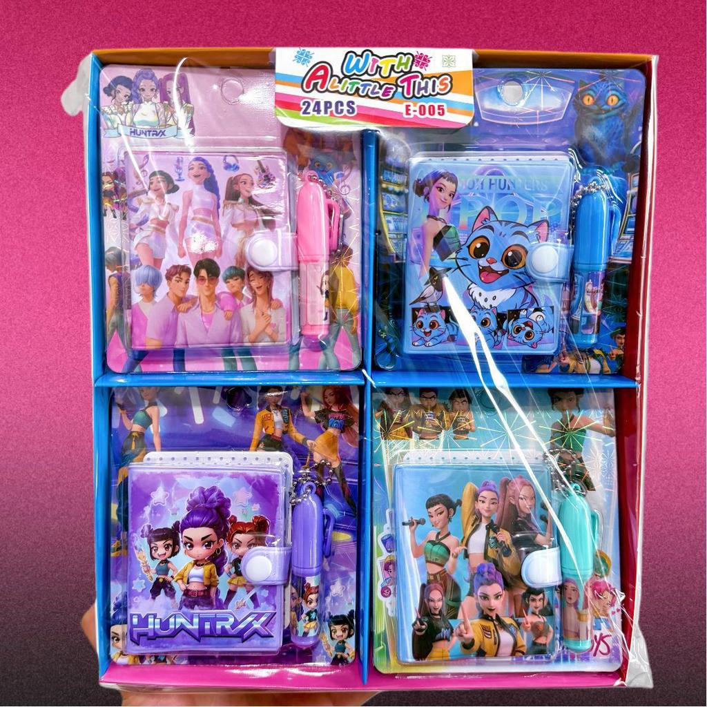 24Pcs Witch Group Kpop Mini Book with Pen Student Portable Diary Handbook with Ballpoint Pen Set