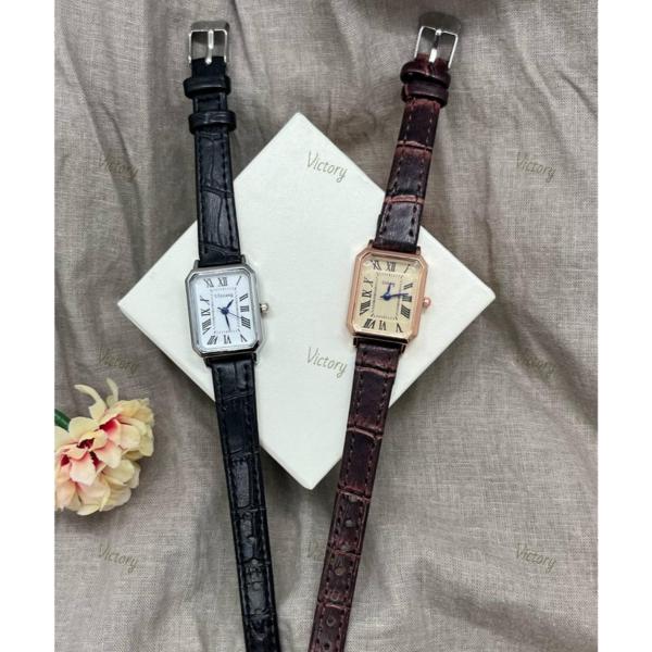 Классические женские часы Lonzomoni с кожаным ремешком