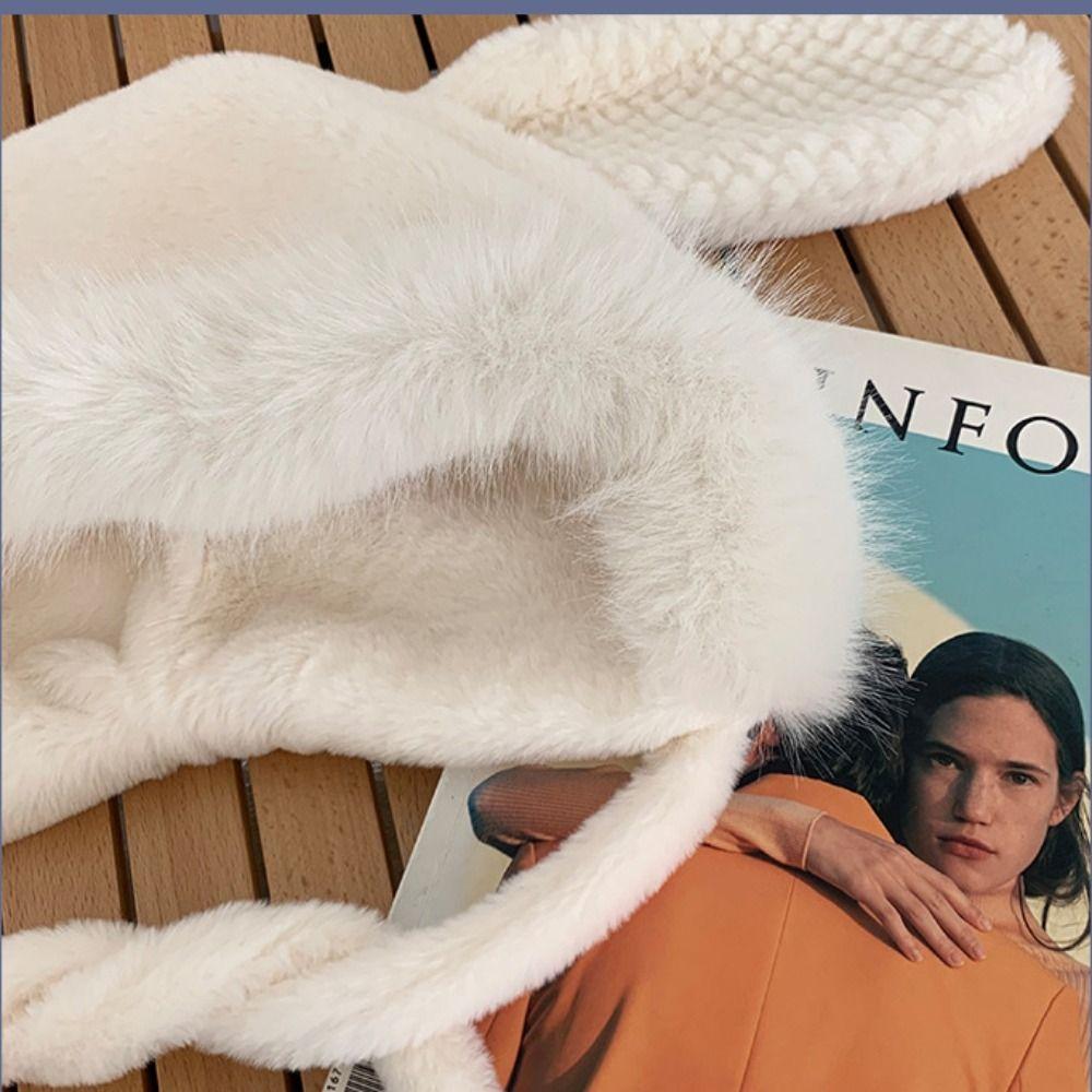 Fluffy Winter Plush Hat Beanie Hat Rabbit Ears Hat Fashion Outdoor
