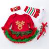 Classical Long Sleeves 4pcs Set New Born Baby Clothing Infant Baby Toddler Christmas Romper Dress
