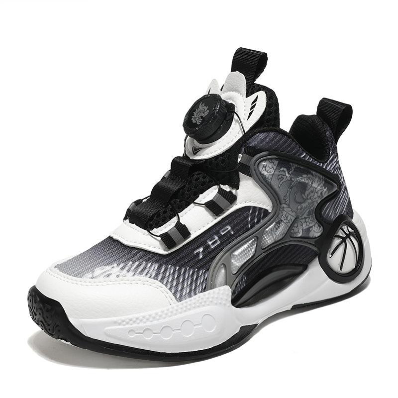 Детские баскетбольные кроссовки звук трения пружинная сетка дышащие новые спортивные кроссовки для мальчиков и девочек износостойкие и нескользящие
