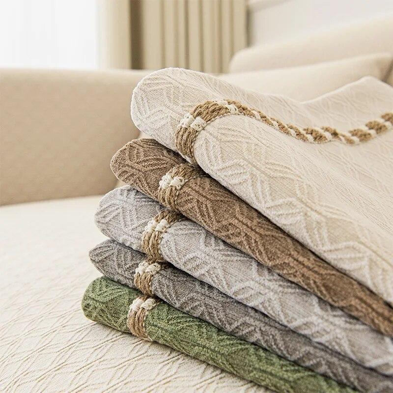 Полотенце для дивана с текстурой синели, универсальные противоскользящие подушки для сидений Four Seasons, новинка 2023 года, однотонные современные высококачественные мягкие чехлы для диванов