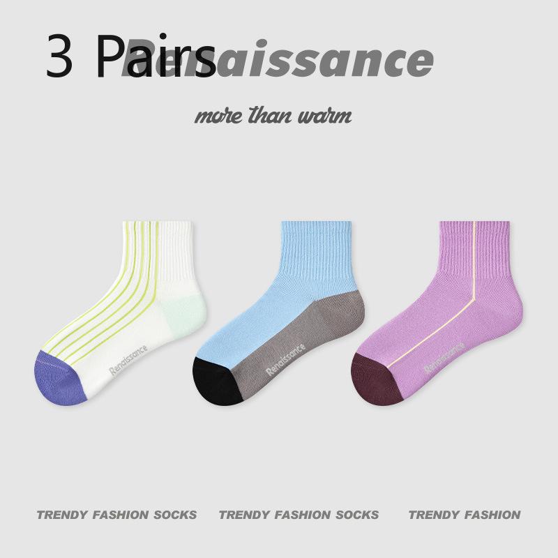 3 пары женских летних тонких дышащих носков с геометрическим дизайном в полоску, низкие