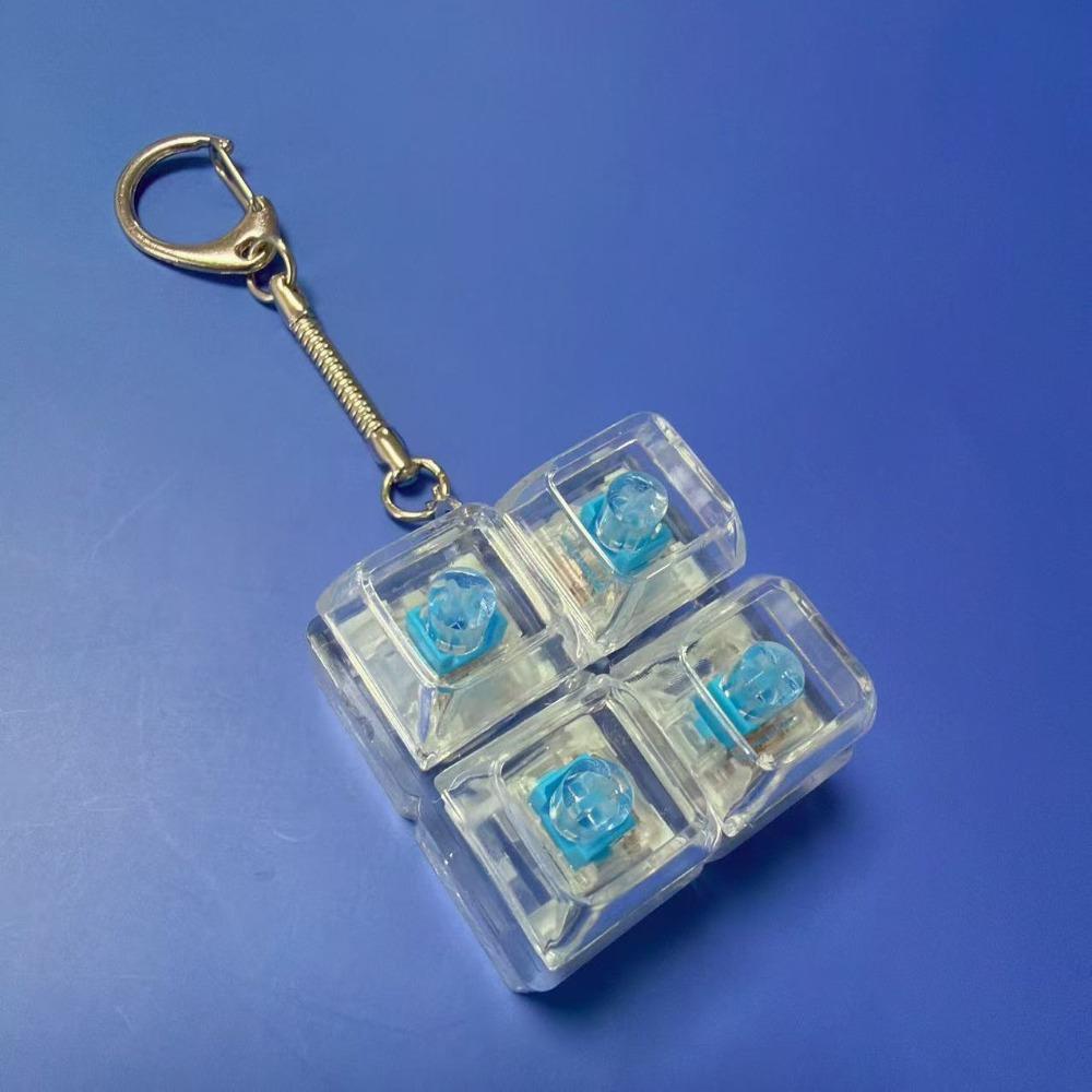 Delicate Glowing Effects Mechanical Switch Keychain Gentle Fingertip Pressing