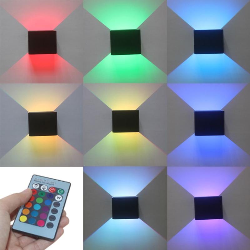 Led Square Wall Lamp Bedroom Bedside Light With Remote Control For Living Room Bedroom Corridor