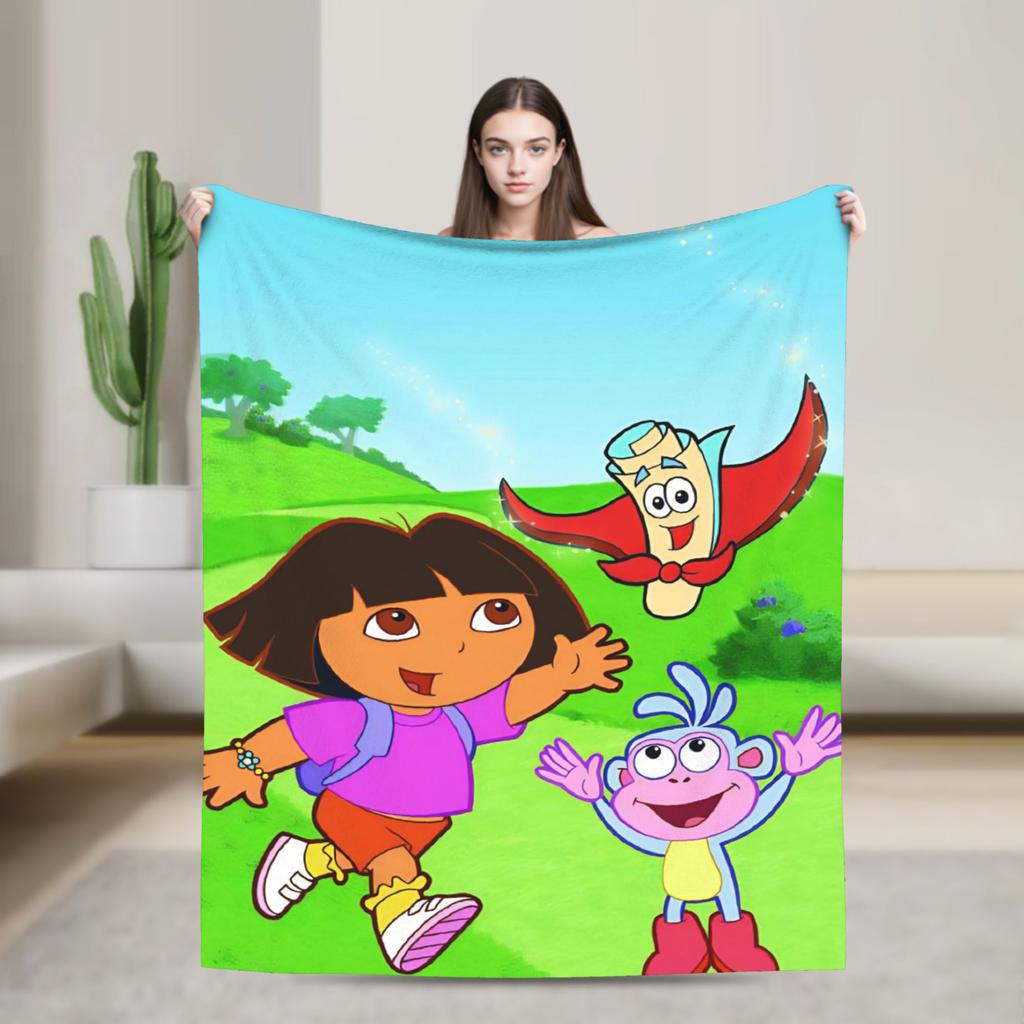 Warm BlanketChild Decorative Cartoon D-Dora The E-Explorer Adventure Throw Blanket For Outdoor Comfortable Sofa Bed Cover