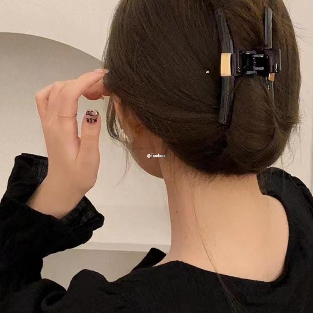 Корейская черная акриловая заколка-краб для волос для женщин