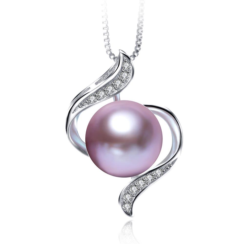 HENGSHENG AAAA Quality Genuine Freshwater Pearl Bread Round 925 Silver Zircon Pendant Necklace Trendy Wedding Jewelry For Bridal