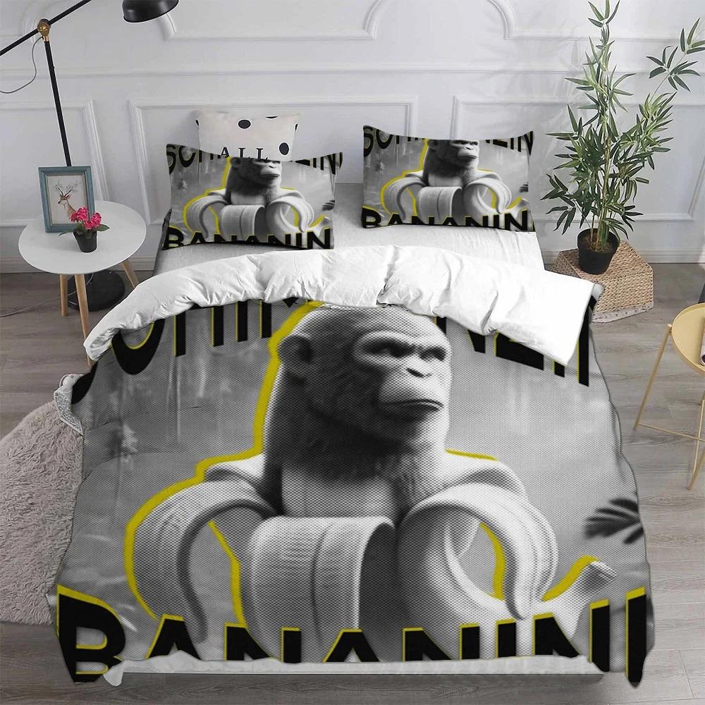 Ai Italian Brainrot Tung Tung Sahur Bedding Set 3D Digital Printing 2-3 Piece Set (No Core) Suitable for Bedroom Duvet Cover Set
