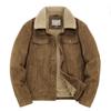 Male Cotton Jackets Padded Warm Loose Parka Coat Corduroy Short Jacket Man Solid Zip Windbreaker Winter Men's Fleece Jacket