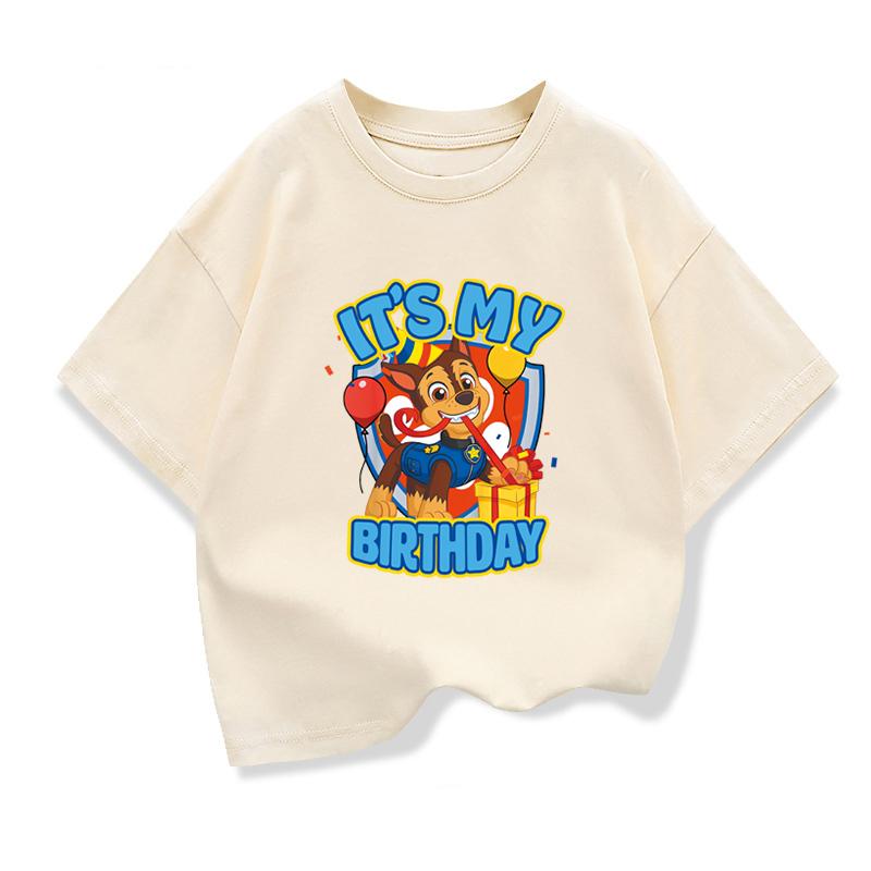 Футболки для детей Щенячий патруль Футболка для мальчиков Футболки для девочек Футболка для вечеринки по случаю дня рождения с одеждой Детская модная одежда Топы Футболка Детские подарки на день рождения