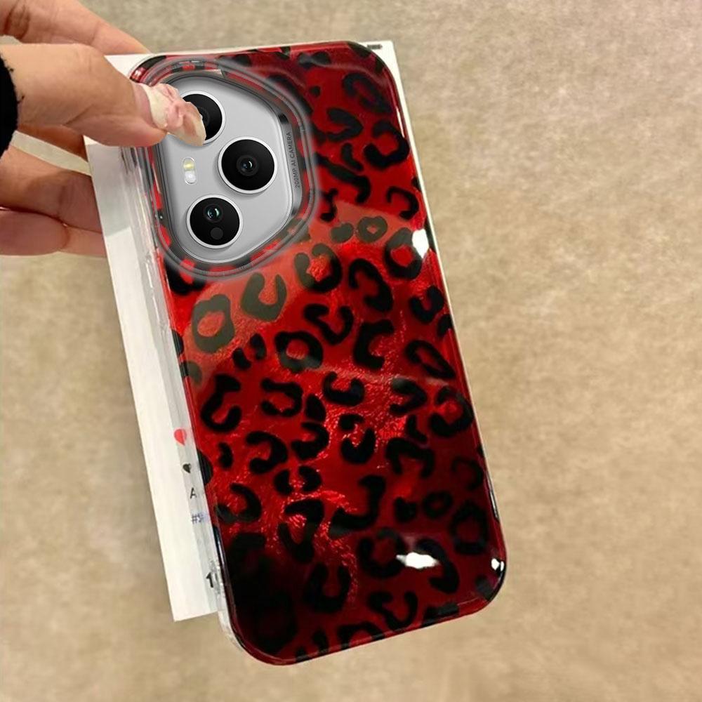 Retro Red Leopard Phone Case for Honor 400 200 90 Smart Pro Magic7 6 5 70 Lite X9a X9c X9b X8b X8a X8c X7c X6c X6b X6c X6 Cover