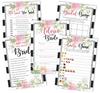 Inkdotpot Bridal Shower Games Set of 5 (Activities for 50 Guests) Floral Theme Fun Bachelorette Party Games Set Bundle