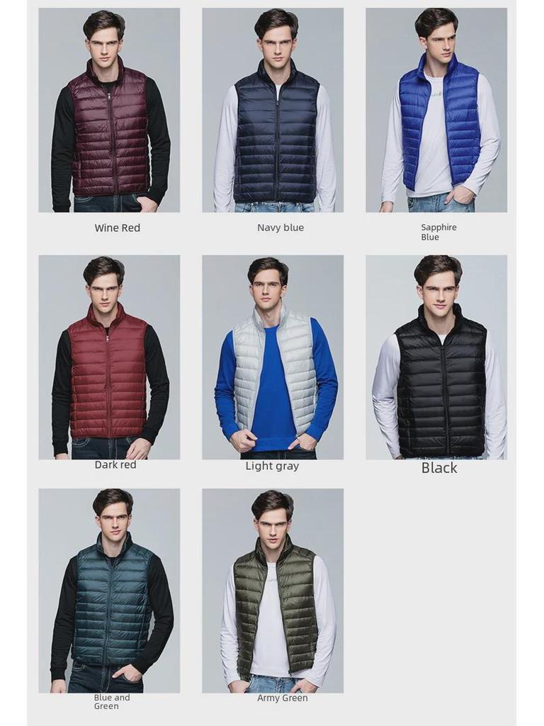 Мужской и парный ультралегкий жилет из хлопка с пуховым наполнителем — коллекция осень/зима 2023 г., доступны большие размеры
