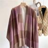 Keep Warm Plaid Scarf Thick Shawl Wrap Simple Imitation Cashmere Shawl  Autumn Winter