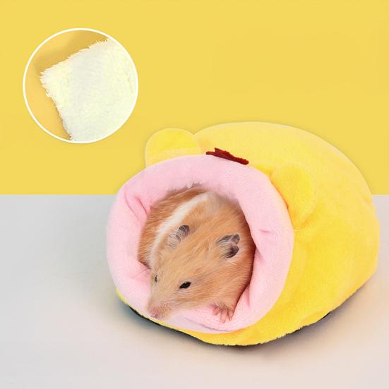 Пещера-кровать для хомяка, милый дизайн животного, мини-домик для питомцев, уютное зимнее гнездо для сна, теплое