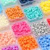 80 шт./кор. 6x9 мм цветные бусины пони, объемные свободные бусины-разделители для изготовления ювелирных аксессуаров, ручная работа, сделай сам, ремесло