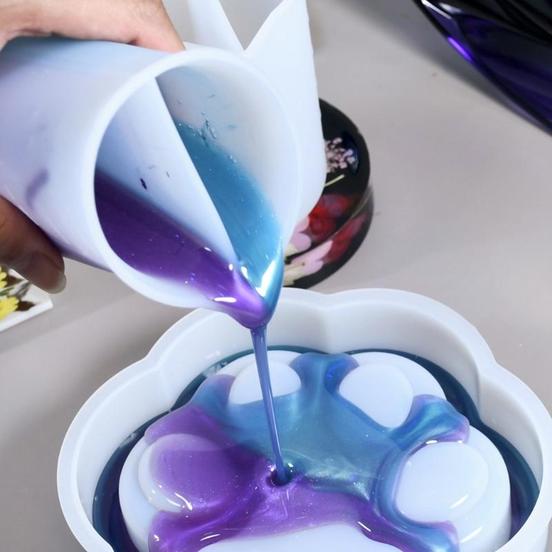 Прочные силиконовые мерные стаканчики 120 мл, большой емкости. Дизайны для рукоделия и кухонного использования. Безопасные материалы