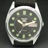 ЯПОНСКИЕ ВИНТАЖНЫЕ ОТРЕМОНТИРОВАННЫЕ АВТОМАТИЧЕСКИЕ МУЖСКИЕ ЧАСЫ SEIKO 5 С ЧЕРНЫМ ЦИФЕРБЛАТОМ a444206-1