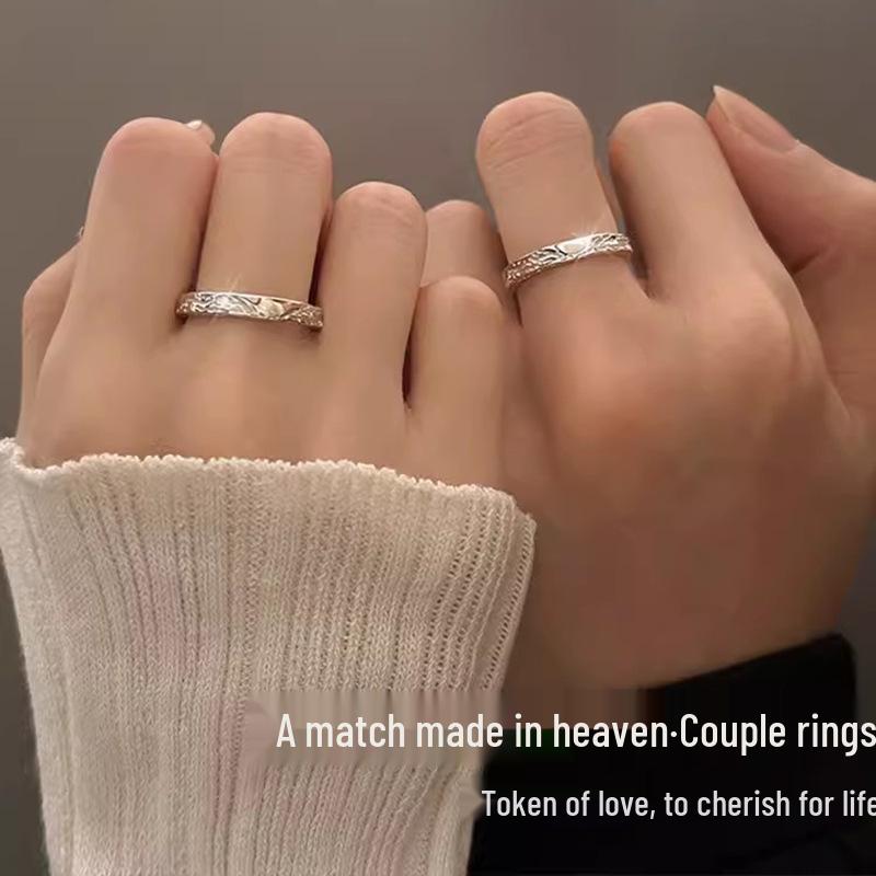Парные кольца-обещания из стерлингового серебра 999 пробы: Уникальный дизайн памятный подарок для мужчин и женщин