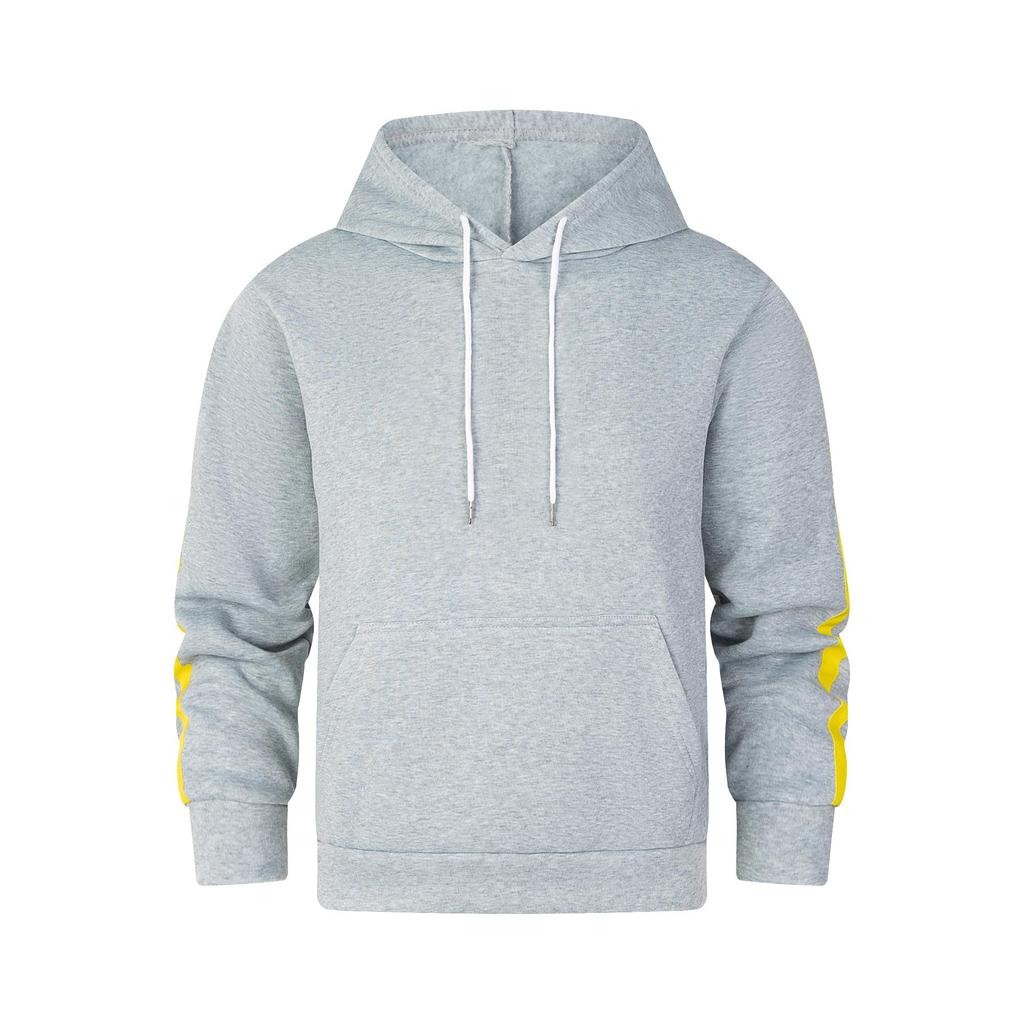 Casual Hoodie with Side Stripe Decoration - Adjustable Drawstring, Kangaroo Pocket, Soft Fabric, Suitable for Daily Urban Casual Wear
